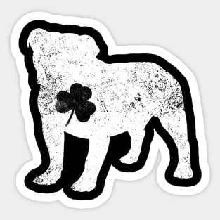 Bulldog Irish Clover Shamrock St Patricks Day Sticker